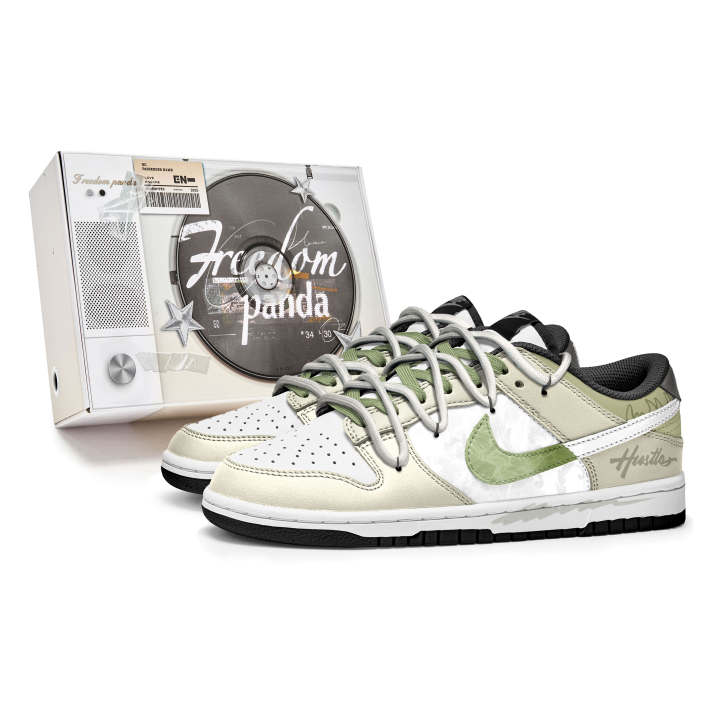 Nike Nike Dunk Slip Resistant Abrasion Resistant Low top Skateboard Shoes Unisex White Green