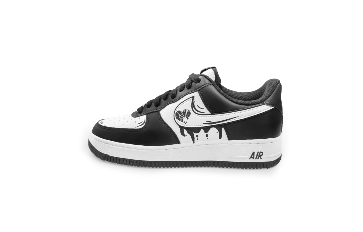 Nike Nike Air Force 1 Air Force 1 Leather Thermal Coverage Low top Skateboard Shoes Men's Black White