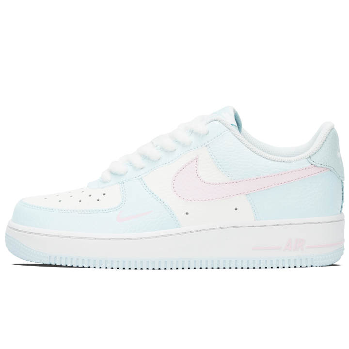 Nike Nike Air Force 1 Leather Slip Resistant, Abrasion Resistant, Breathable Low top Skateboard Shoes Women's Blue Pink