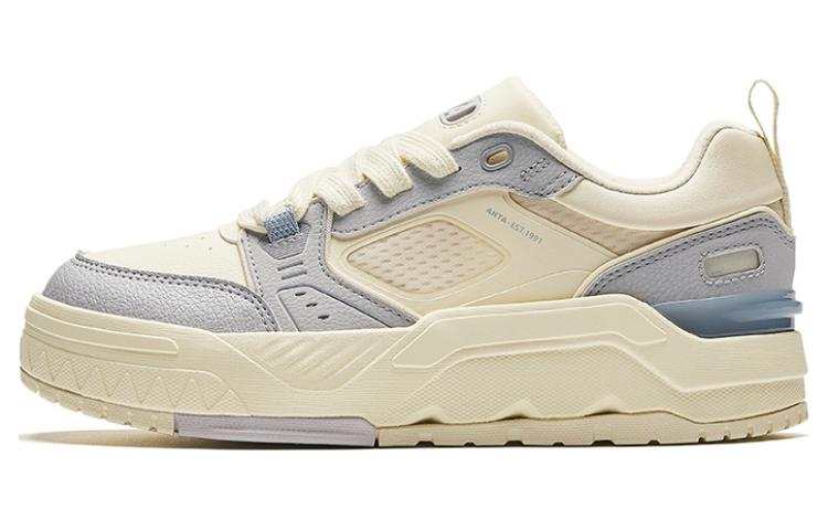 Anta Slip Resistant Abrasion Resistant Low top Skateboard Shoes Women's White Gray Blue