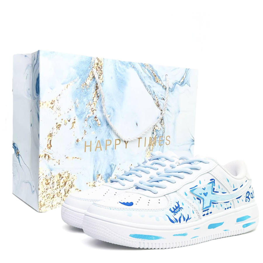XTEP Air Force 1 Abrasion Resistant Lightweight Slip Resistant Low top Skateboard Shoes Unisex Sea Salt Blue