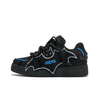 MQMS Trendy And Cool Collection Black Warrior Bat Puffy Shoes Low top Skateboard Shoes Unisex Chic Black Blue