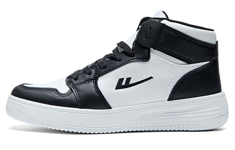 Warrior Platform Athleisure White Sneakers Wear resistant And Lightweight High top Skateboard Shoes Unisex Black