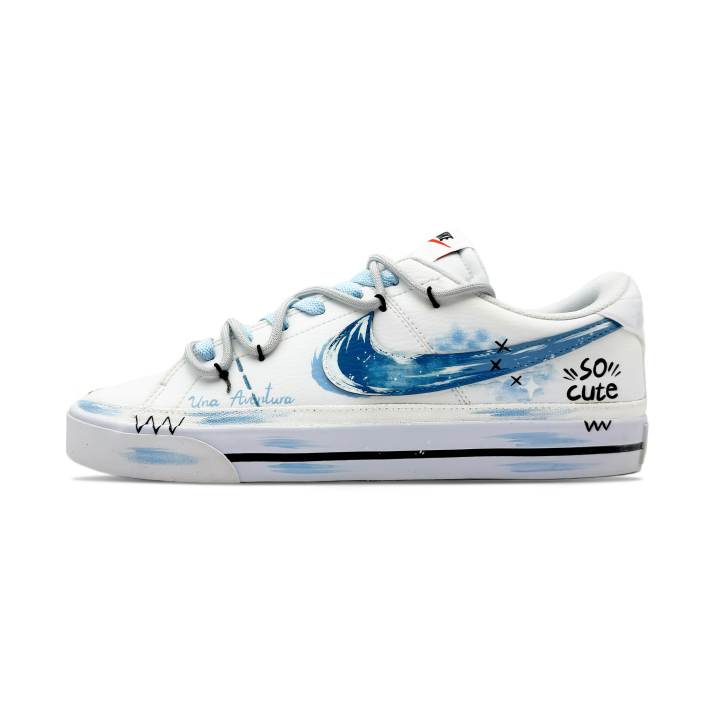 Nike Nike Court Legacy Low top Skateboard Shoes Men's Blue White
