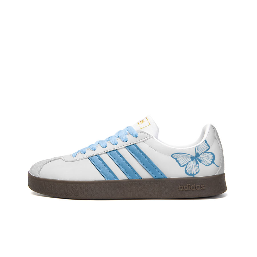 Adidas Neo VL Court 2.0 Leather Slip Resistant Abrasion Resistant Low top Skateboard Shoes Unisex Blue White