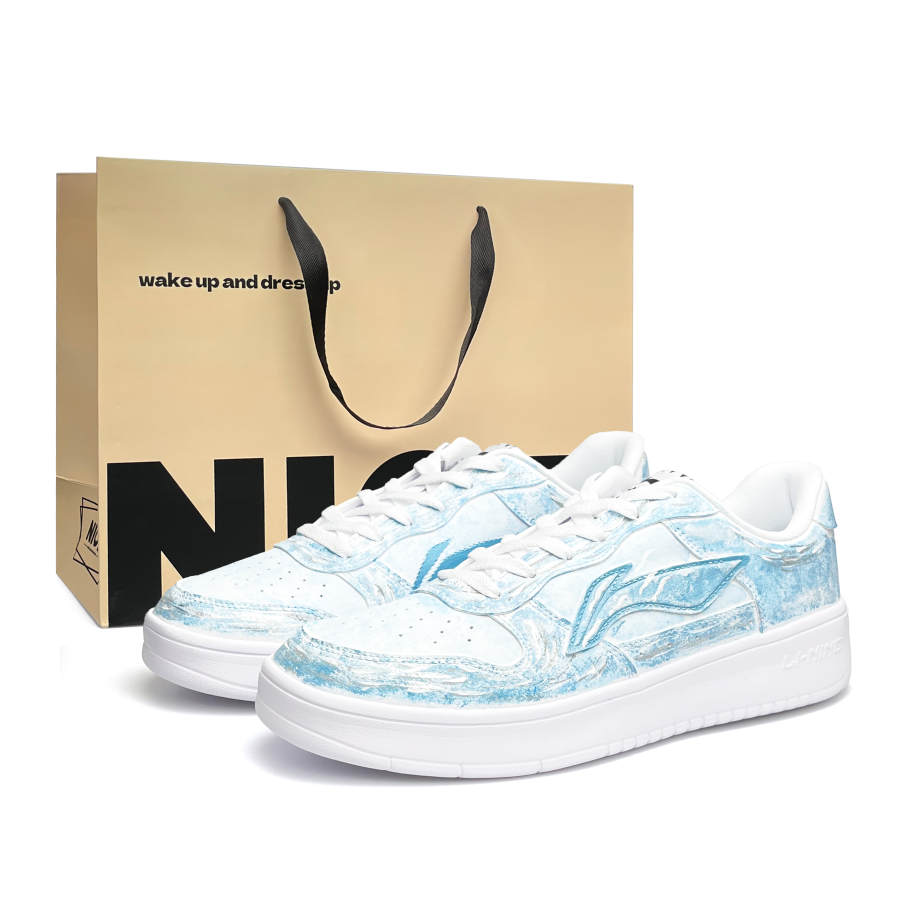Li-Ning Li Ning Floating Boat Synthetic Leather Abrasion Resistant Lightweight Low top Skateboard Shoes Unisex White
