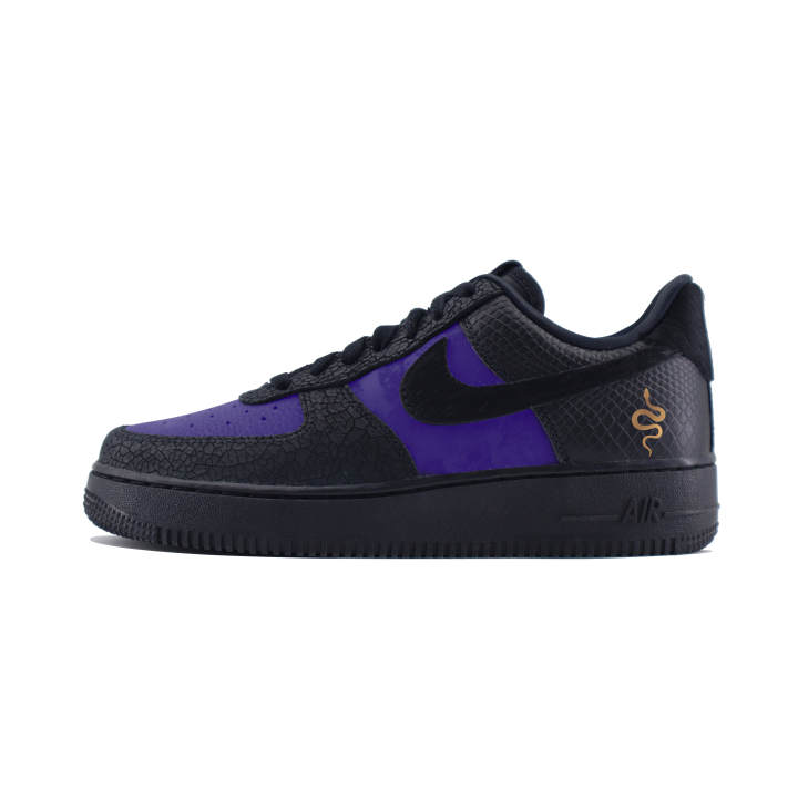 Nike Nike Air Force 1 LOW'Black Animai' Abrasion Resistant Low top Skateboard Shoes Unisex Black Purple