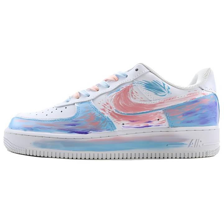 Nike Nike Air Force 1 Slip Resistant Slip Resistant Low top Skateboard Shoes Unisex Blue Pink