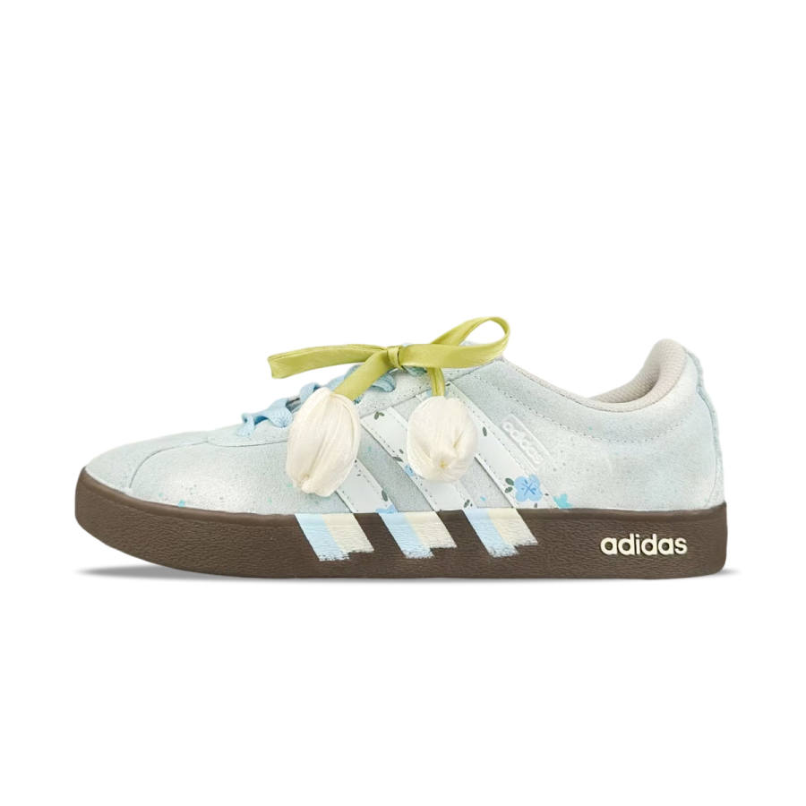 Adidas Adidas VL COURT 2.0 Abrasion Resistant Low top Skateboard Shoes Unisex Blue White