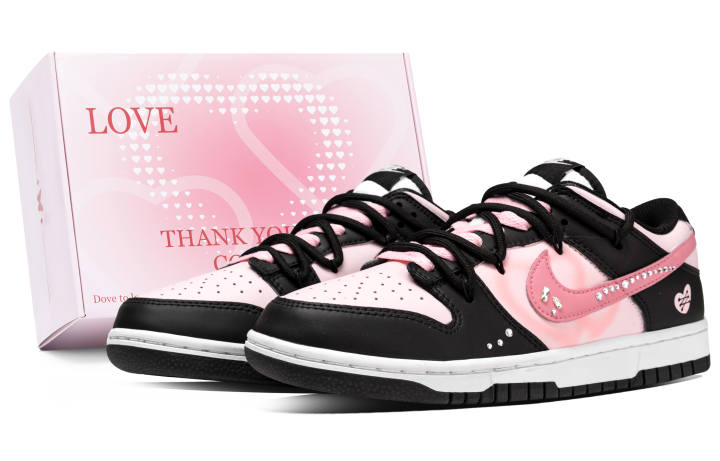 Nike Nike Dunk Beauty God Descends, Box Cushioning Abrasion Resistant Low top Skateboard Shoes Unisex Black Pink