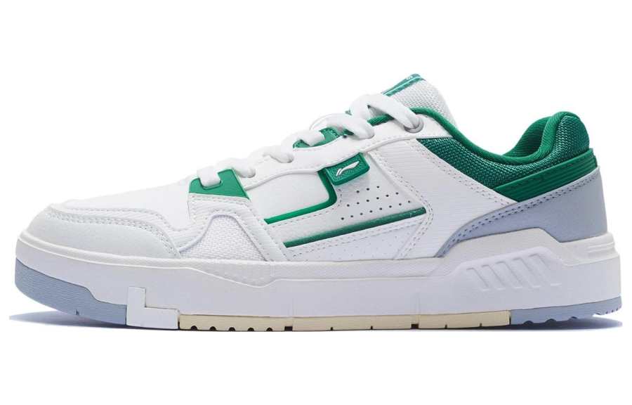Li-Ning Li Ning ACE V2 Textile, Synthetic Leather Slip Resistant Abrasion Resistant Low top Skateboard Shoes Men's White Green
