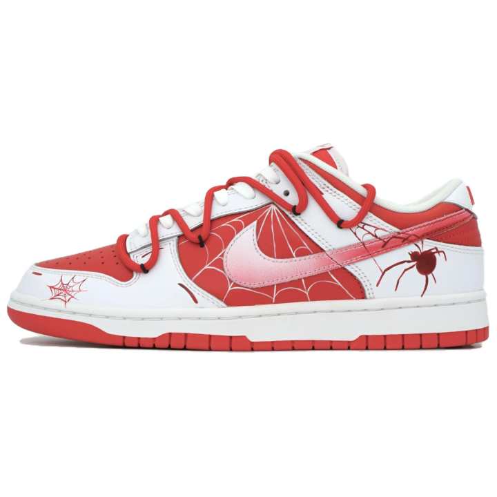 Nike Nike Dunk Spiderweb Seal Slip Resistant Abrasion Resistant Low top Skateboard Shoes Men's White Red
