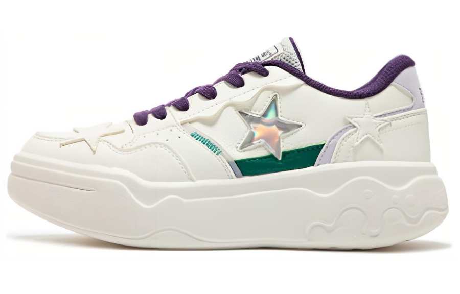 361° Abrasion Resistant, Lightweight, And Breathable Low top Skateboard Shoes Women's White Purple