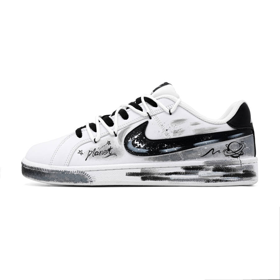 Nike Nike Court Royale Stellar Ink Trail Abrasion Resistant Abrasion Resistant Low top Skateboard Shoes Men's Black White