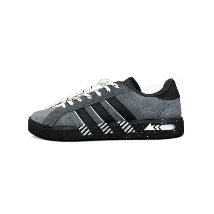 Adidas Adidas GRAND COURT Cushioning, Wear Resistant Low top Skateboard Shoes Unisex Black White Gray