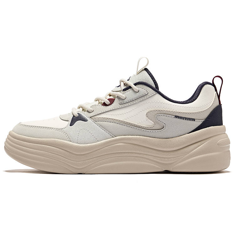 Erke Leisurely Height Increasing Abrasion Resistant Low top Skateboard Shoes Men's Microcrystal White Pencil Gray