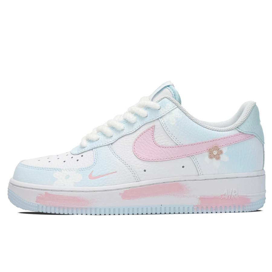 Nike Nike Air Force 1 Low top Skateboard Shoes Women's White Blue Pink
