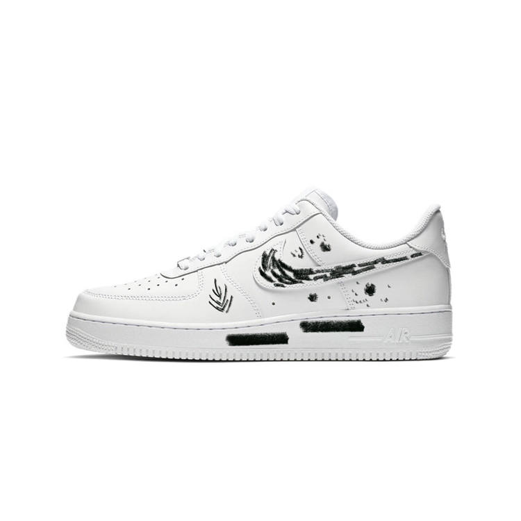 Nike Nike Air Force 1 Ink Pool Abrasion Resistant Abrasion Resistant Low top Skateboard Shoes Women's Black White