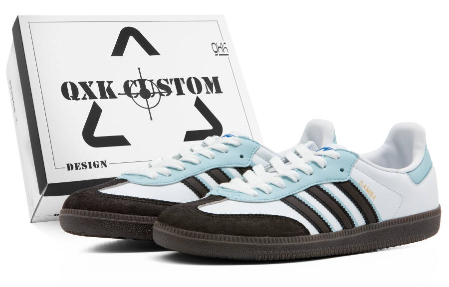 Adidas Adidas Samba Nostalgic Blue Tone, Special Shoe Box Slip Resistant Abrasion Resistant Slip Resistant Abrasion Resistant
