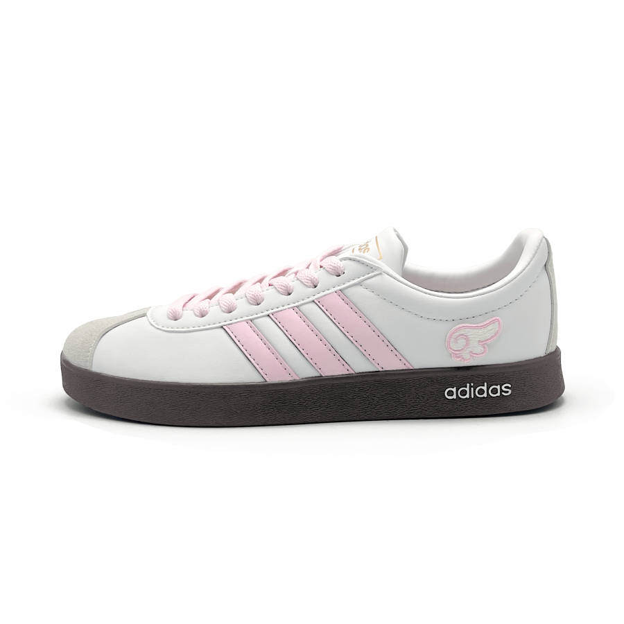 Adidas Neo VL Court 2.0 Pink Velvet Angel Abrasion Resistant Low top Skateboard Shoes Unisex Pink White