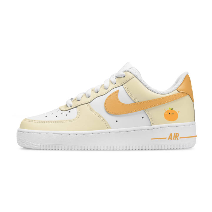 Nike Nike Air Force 1 Multicolor Orange Synthetic Leather Abrasion Resistant Low top Skateboard Shoes Unisex Orange