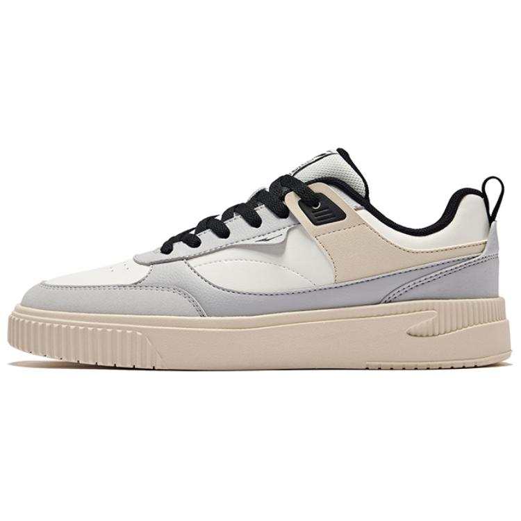 Erke Abrasion Resistant Support Height Increasing Low top Skateboard Shoes Men's White Gray