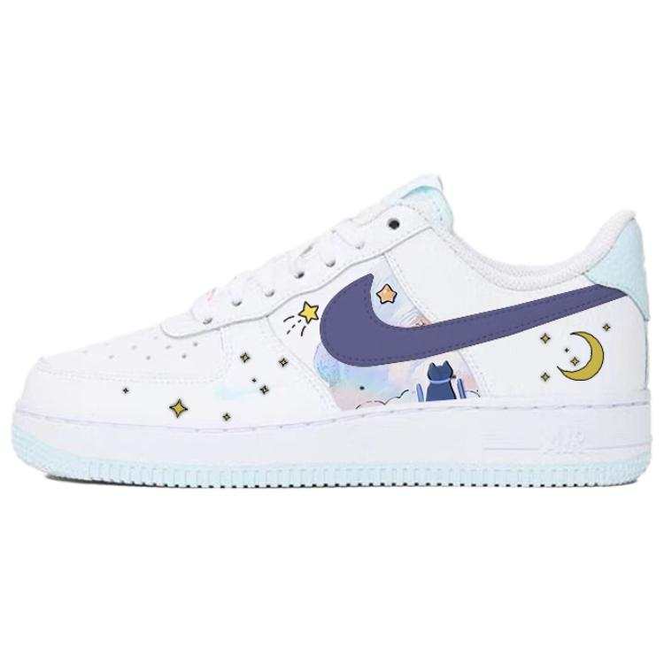 Nike Nike Air Force 1 Radiant Nebula, Cat's Starry Sky Slip Resistant Abrasion Resistant Low top Skateboard Shoes Women's
