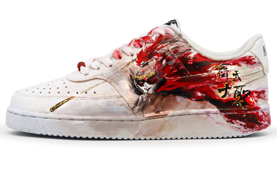 Nike Nike Court Vision 1 Slip Resistant Abrasion Resistant Low top Skateboard Shoes Men's White Red