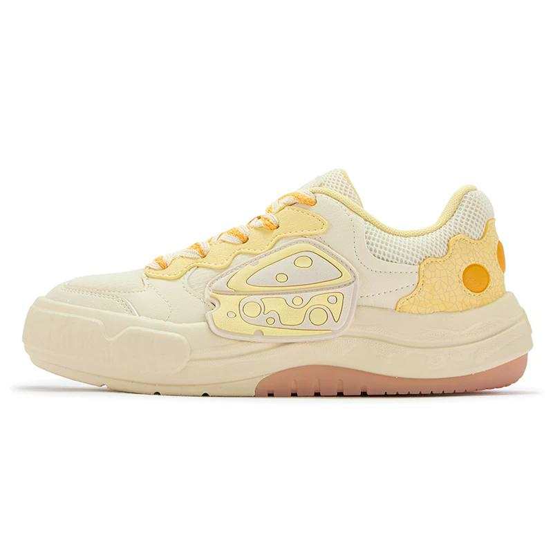 361° Slip Resistant And Breathable Slip Resistant And Breathable Low top Skateboard Shoes Women's Beige Yellow