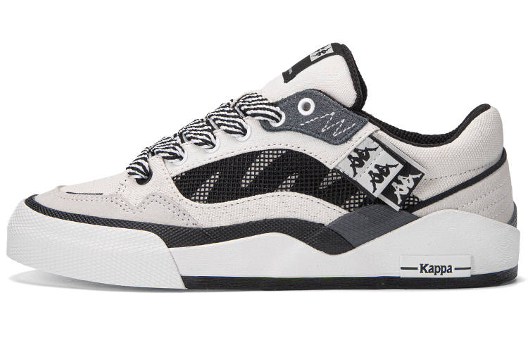 Kappa Slip Resistant Abrasion Resistant Low top Skateboard Shoes Unisex Black White