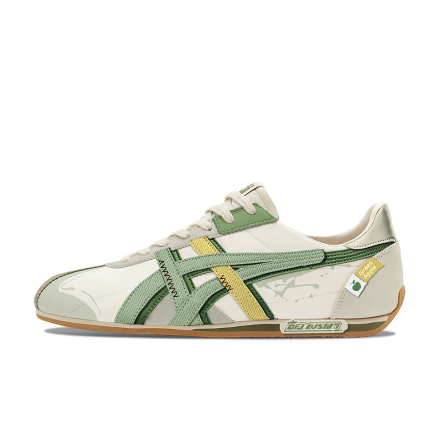 Onitsuka Tiger Runspark Free Panda, Green Grass And Common Grass Leather Abrasion Resistant Low top Skateboard Shoes