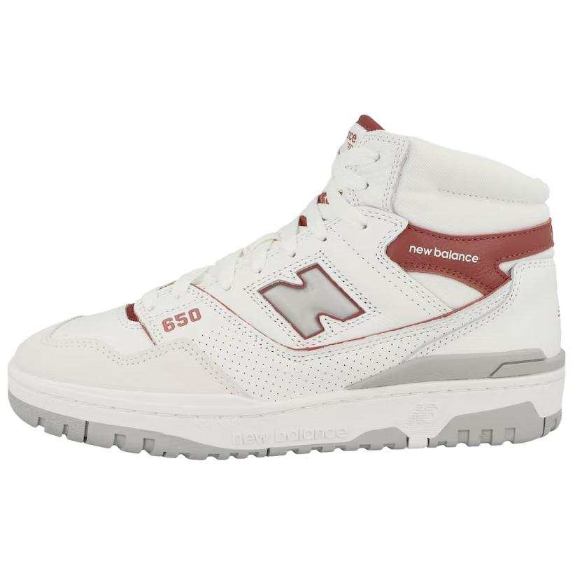 New Balance New Balance NB 650 Leather Cushioning, Wear Resistant High top Skateboard Shoes Men's White