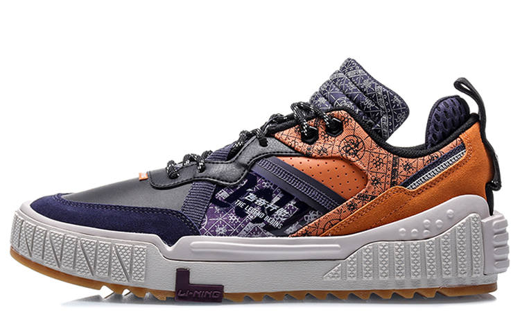 Li-Ning Li Ning Unblock Slip Resistant Abrasion Resistant Low top Skateboard Shoes Men's Black White Orange
