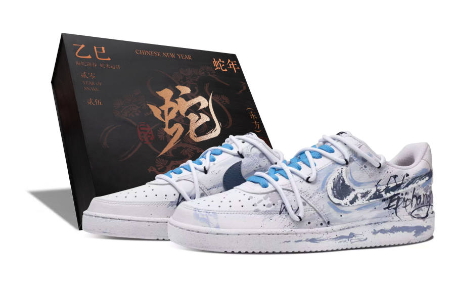 Nike Nike Court Vision 1 Slip Resistant Cushioning Abrasion Resistant Low top Skateboard Shoes Unisex Dark Sky Blue