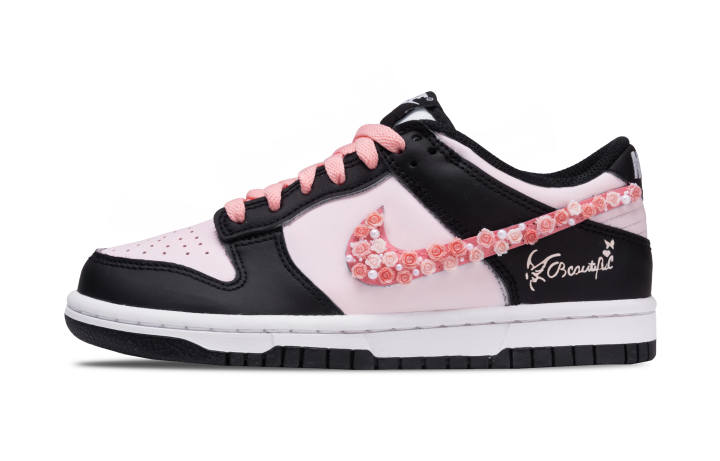 Nike Nike Dunk Abrasion Resistant Low top Skateboard Shoes Women's Black Pink
