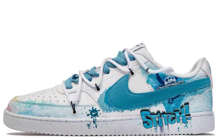 Nike Nike Court Vision 1 ADCDAVINCI Custom, Third Contact Low top Skateboard Shoes Men's Blue White