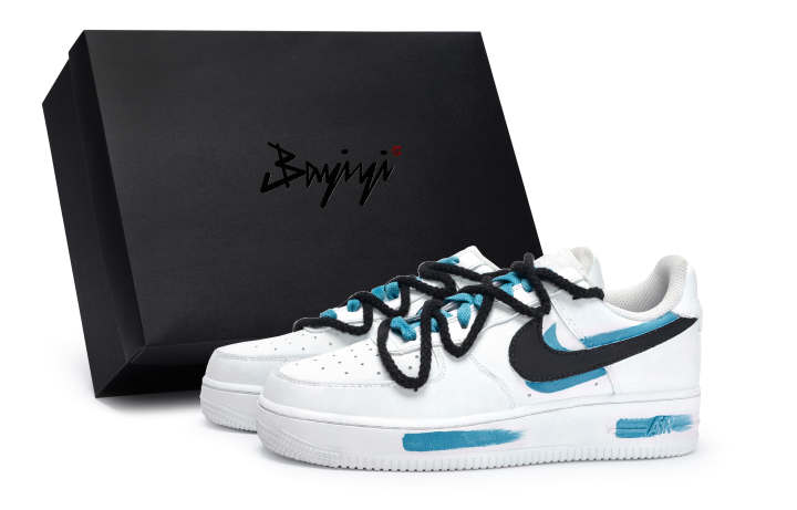 Nike Nike Air Force 1 811 Manufacturing, Sky Blue, Special Shoe Box Low top Skateboard Shoes Unisex White Black Lake Blue