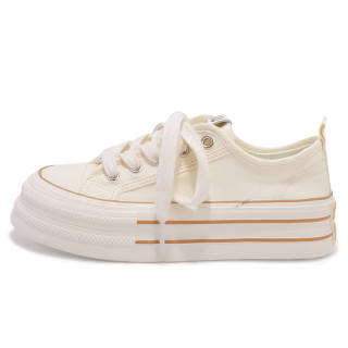 SHENLINSEN Abrasion Resistant Cushioning Abrasion Resistant Cushioning Low top Skateboard Shoes Women's Beige