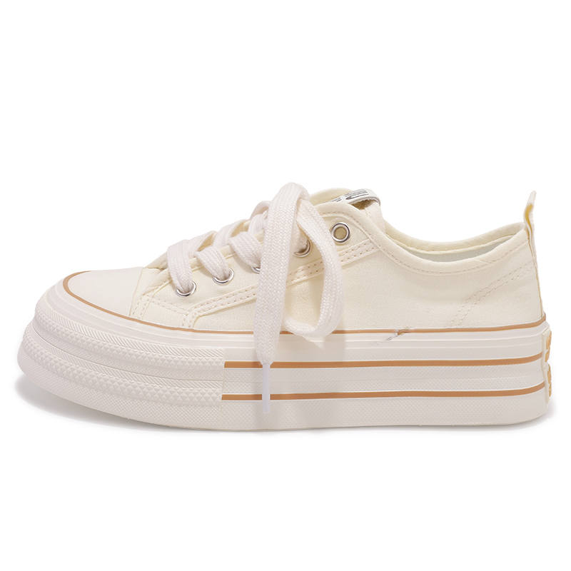SHENLINSEN Abrasion Resistant Cushioning Abrasion Resistant Cushioning Low top Skateboard Shoes Women's Beige