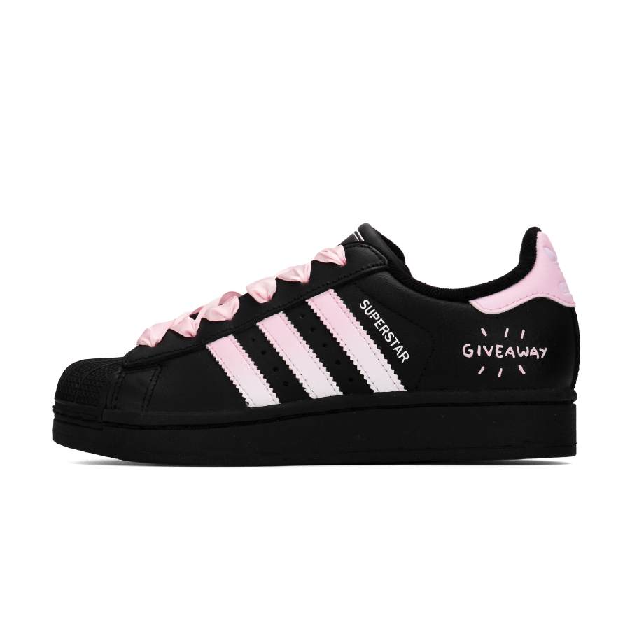 Adidas Originals Superstar 2 Peach Black Energetic Bounce Low top Skateboard Shoes Unisex Black Pink