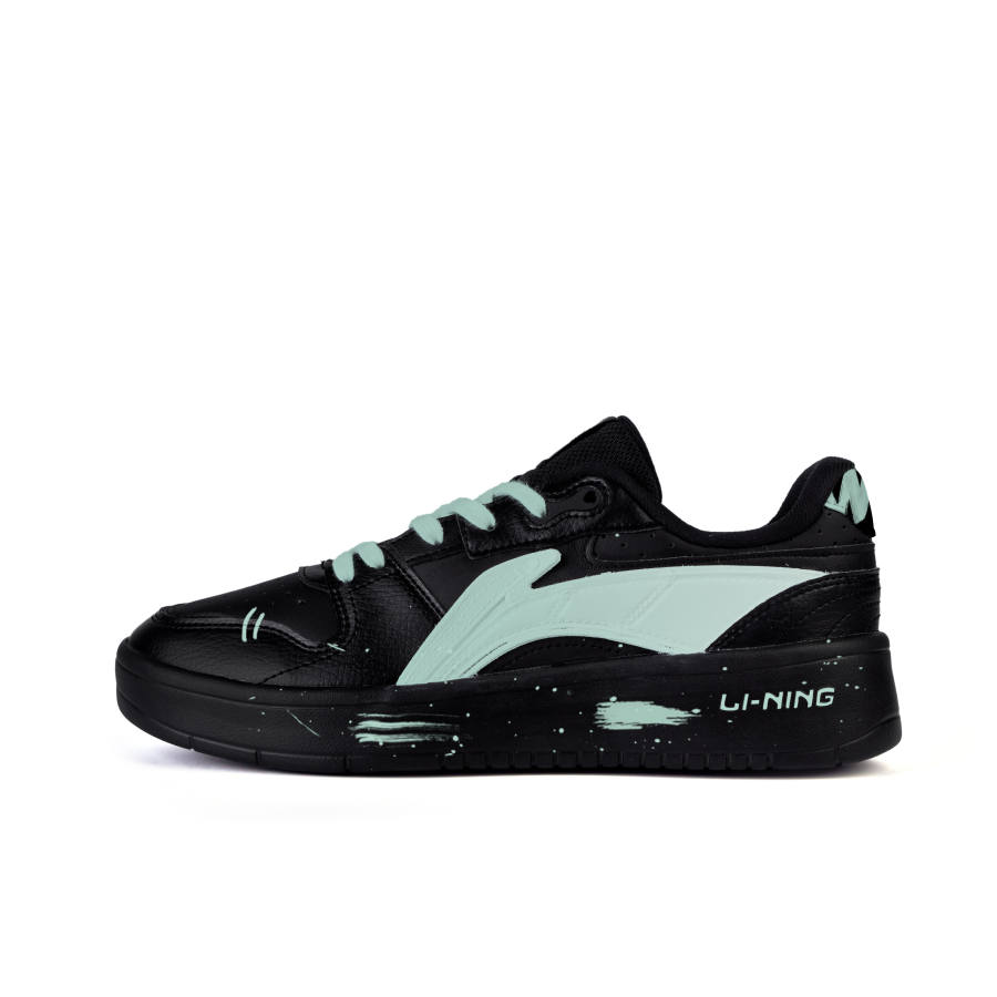 Li-Ning Li Ning Slip Resistant Cushioning Abrasion Resistant Low top Skateboard Shoes Men's Black Light Blue