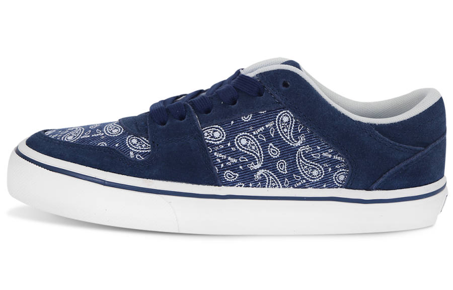 Ollieskate Comfortable Slip Resistant Cushioning Low top Skateboard Shoes Unisex Blue White