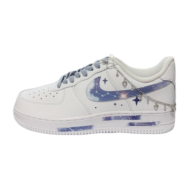 Nike Nike Air Force 1 Low top Skateboard Shoes Unisex White Blue