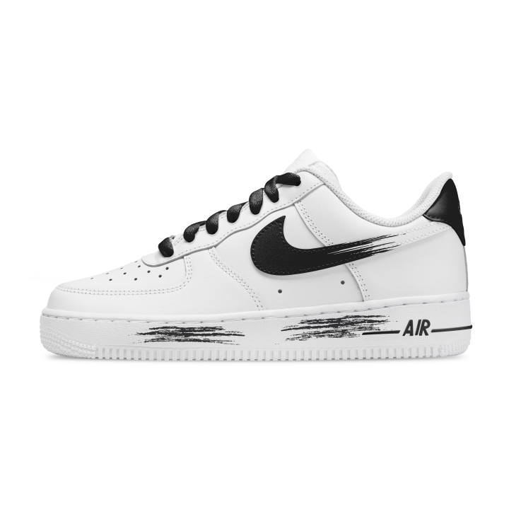 Nike Nike Air Force 1 Black Storm Synthetic Leather Abrasion Resistant Low top Skateboard Shoes Unisex Black White