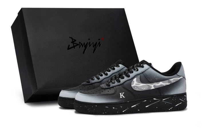 Nike Nike Air Force 1 07 811 Manufacturing, Love Mist Sea, Special Shoe Box Low top Skateboard Shoes Unisex Black White Gray