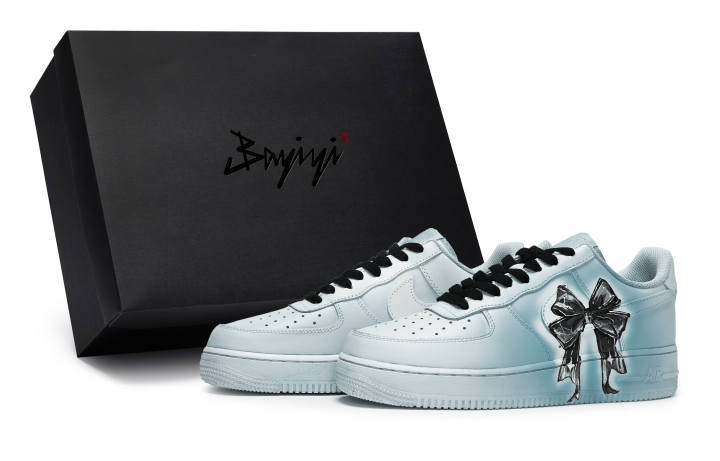 Nike Nike Air Force 1 LOW 811 Manufacturing JK Girlish Blue, Special Shoe Box Low top Skateboard Shoes GS Blue Black