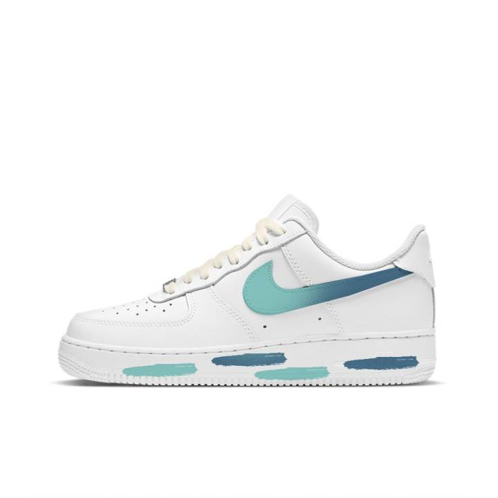 Nike Nike Air Force 1 Low top Skateboard Shoes Men's Blue Green