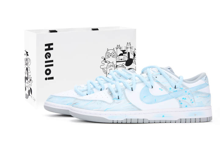 Nike Nike Dunk Abrasion Resistant Lightweight Wear resistant And Lightweight Low top Skateboard Shoes Unisex Blue White