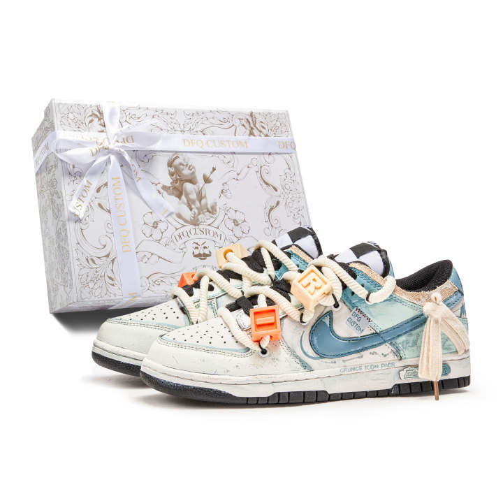 Nike Nike Dunk Box, Blue Building Blocks Abrasion Resistant Lightweight Wear resistant And Lightweight Low top