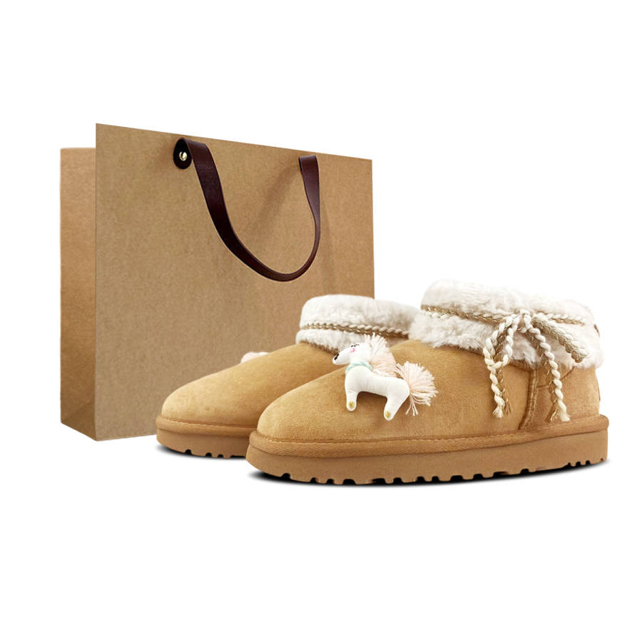 UGG CLASSIC ULTRA MINI Sheepskin Thermal Slip Resistant Thermal Slip Resistant Ankle Length Snow Boots Women's